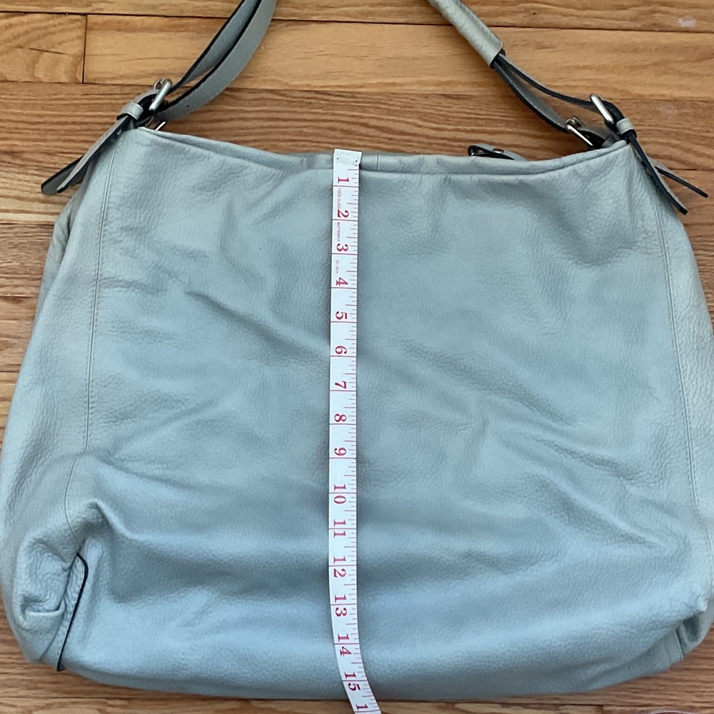 Ted Benson Leather Hobo Bag Gray Large - Picture 12 of 14